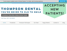 Tablet Screenshot of mythompsondental.com